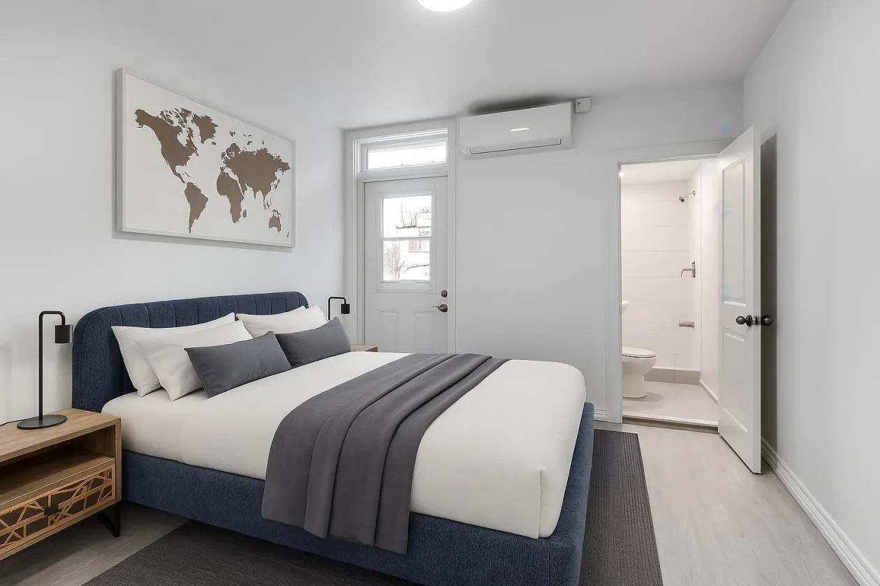 Intérieur lumineux dans un appartement 1 chambre à louer à Montréal